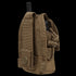 The Condor HHR Pouch is a brown tactical nylon pouch with buckle and strap, ideal for EDC or first responders, designed to securely hold a black handheld radio device.